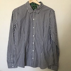 C Wonder Striped Button Down Top Sz Large
